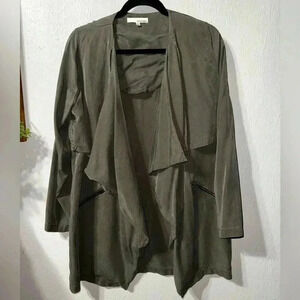 *SOLD* Olive Green Tencel Open Jacket by June & Hudson Size Medium